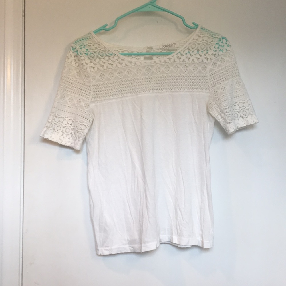 Summer patterned white t shirt